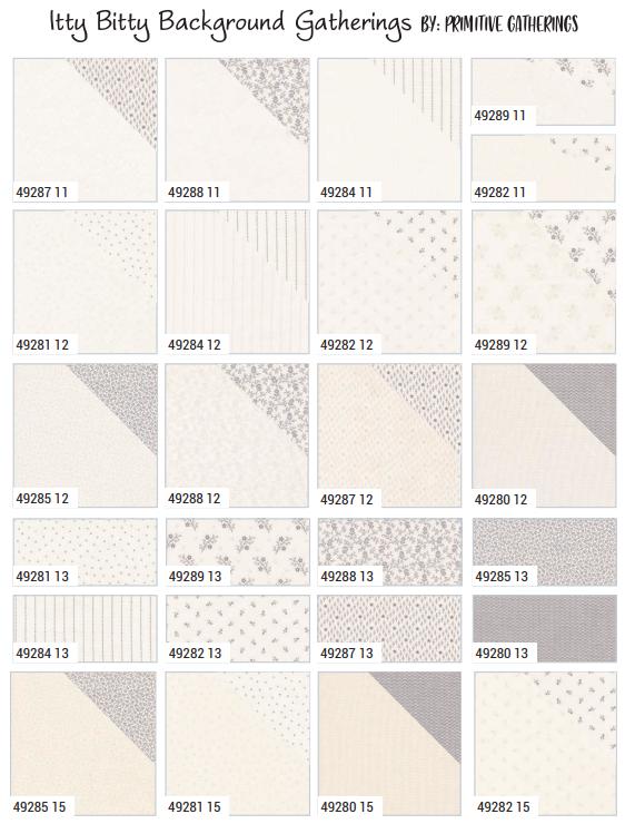 Itty Bitty Background Gatherings by Primitive Gatherings for Moda Fabrics Quilter's Cotton Fat Quarter Bundle of 25 18 x 21 inch rectangles