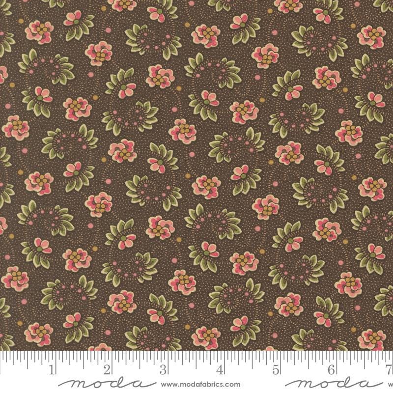 Collections for a Cause Unity Waltz Florals in Chocolate by Howard Marcus for Moda Fabrics. Continuous cuts of Quilter's Cotton