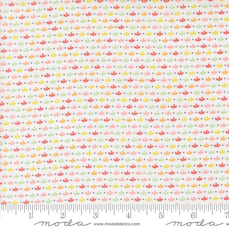 Raspberry Summer Sprout Blender in Cloud by Sherri & Chelsi for Moda. Continuous cuts of Quilter's Cotton Fabric