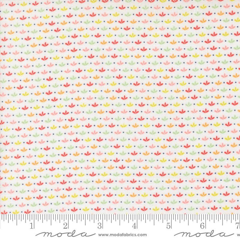 Raspberry Summer Sprout Blender in Cloud by Sherri & Chelsi for Moda. Continuous cuts of Quilter's Cotton Fabric