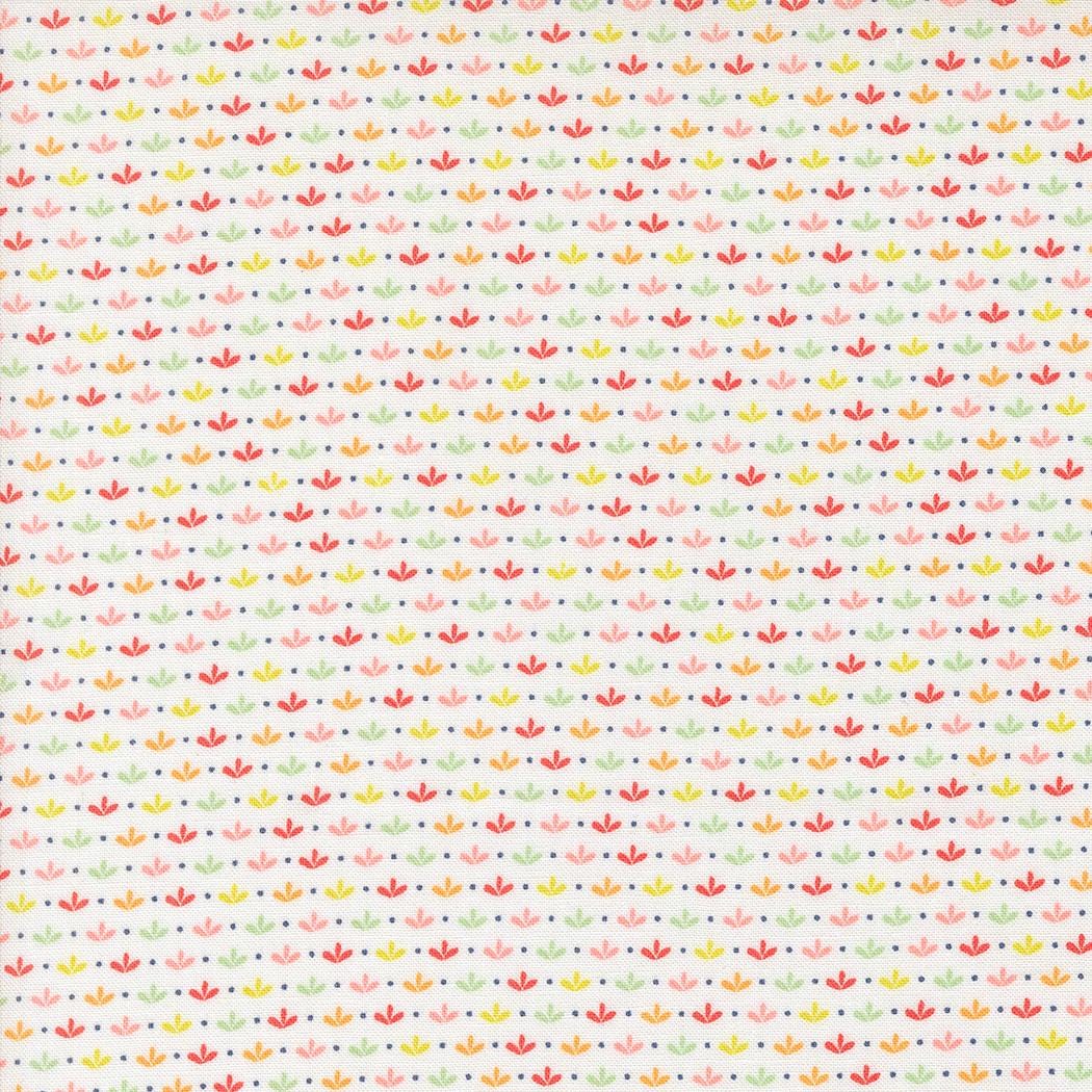 Raspberry Summer Sprout Blender in Cloud by Sherri & Chelsi for Moda. Continuous cuts of Quilter's Cotton Fabric