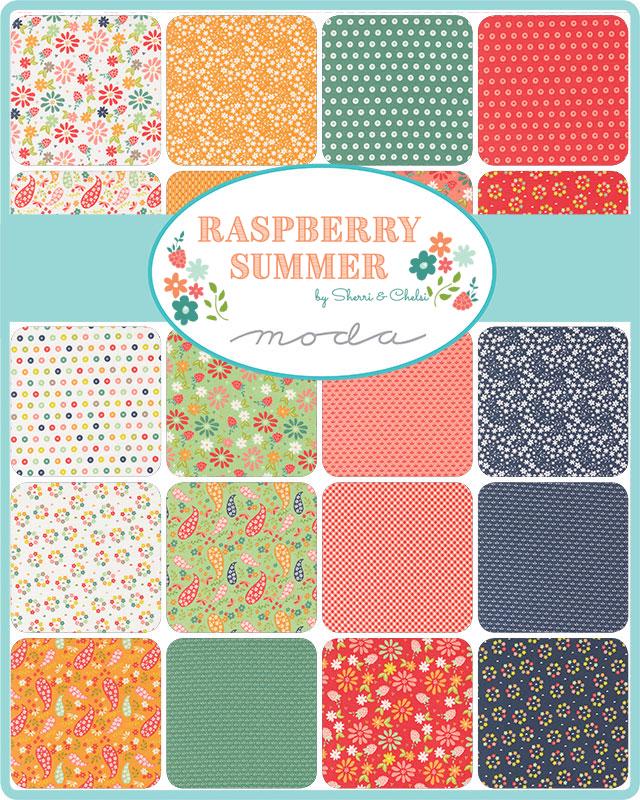Raspberry Summer Sprout Blender in Blueberry by Sherri & Chelsi for Moda. Continuous cuts of Quilter's Cotton Fabric