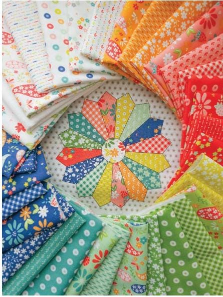 Raspberry Summer Rosy Small Floral in Cloud by Sherri & Chelsi for Moda. Continuous cuts of Quilter's Cotton Fabric