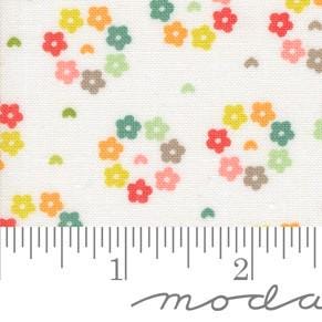 Raspberry Summer Rosy Small Floral in Cloud by Sherri & Chelsi for Moda. Continuous cuts of Quilter's Cotton Fabric