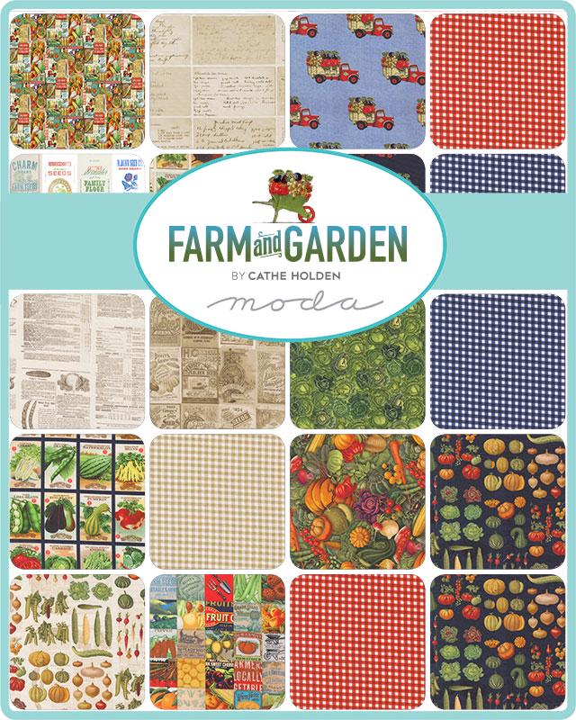 Farm and Garden by Cathe Holden for Moda Quilter's Cotton Charm Pack of 42 5 x 5 inch squares