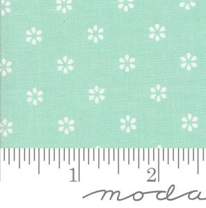 Sunshine Small Floral in Aqua from the Summertime collection by Camille Roskelley for Moda continuous cuts of Quilter's Cotton