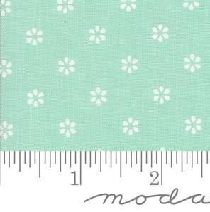 Sunshine Small Floral in Aqua from the Summertime collection by Camille Roskelley for Moda continuous cuts of Quilter's Cotton