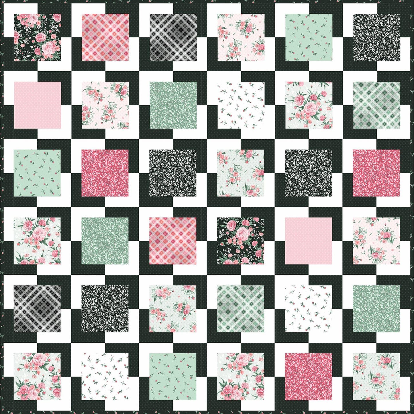 Buds in White from the Garden Picnic collection by Maywood Studio continuous cuts of Quilter's Cotton Fabric