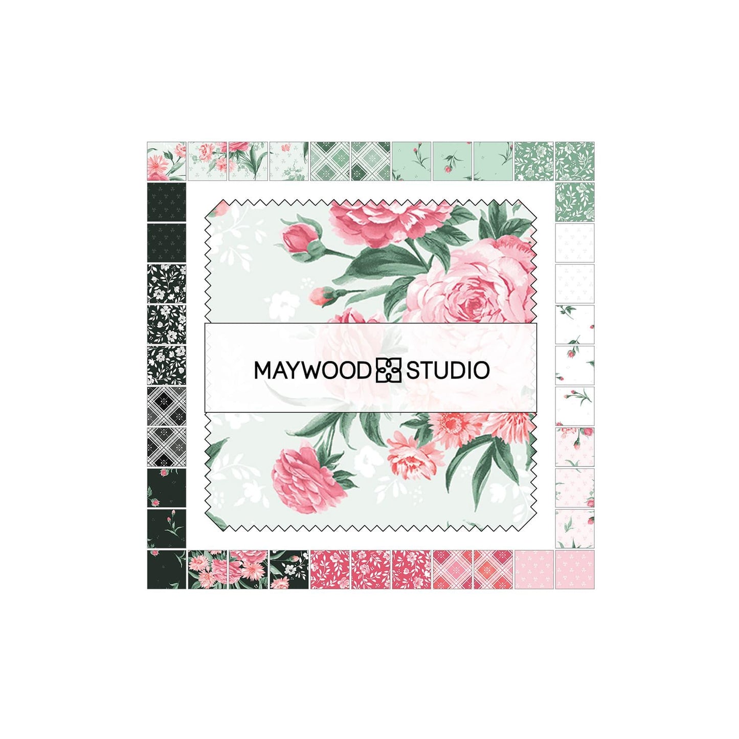 Garden Picnic by Maywood Studio. Quilter's Cotton Charm Pack of 42 5 inch squares