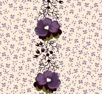 Pansy Chain in Cream from Pansy For Your Thoughts by Hannah West for Henry Glass continuous cuts of Quilter's Cotton Fabric