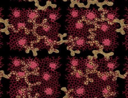 Coral Plaid from Mariakerke by Michelle Yeo for Henry Glass continuous cuts of Quilter's Cotton Fabric
