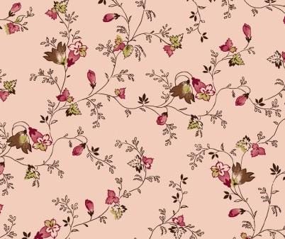 Dainty Vines in Light Pink from Mariakerke by Michelle Yeo for Henry Glass continuous cuts of Quilter's Cotton Fabric