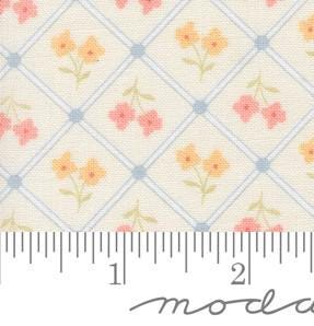 Window Pane Checks & Plaids Flower in Porcelain from Cottage Charm by My Sew Quilty Life for Moda Continuous cuts of Quilter's Cotton Fabric