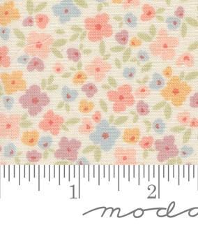 Flower Basket Small Flower in Porcelain from Cottage Charm by My Sew Quilty Life for Moda Continuous cuts of Quilter's Cotton Fabric