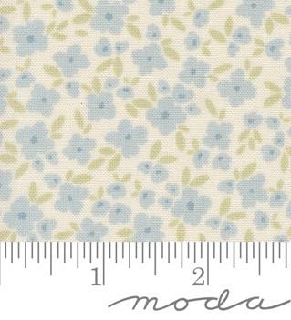 Flower Basket Small Flower in Light Blue from Cottage Charm by My Sew Quilty Life for Moda Continuous cuts of Quilter's Cotton Fabric