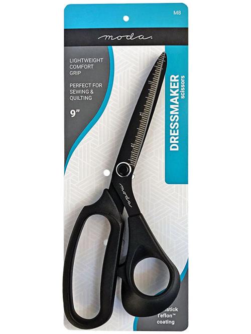 9 inch light weight scissors with comfort grip handles and ruler on nonstick Teflon coated blades. Teflon DressMaker Scissors 9 inch