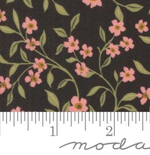 Sagewood Dogwood Small Floral in Night Sky by Crystal Manning for Moda. Continuous cuts of Quilter's Cotton Fabric