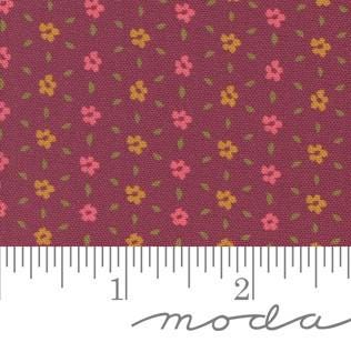 Sagewood Seedling Ditsy in Rose Wine by Crystal Manning for Moda. Continuous cuts of Quilter's Cotton Fabric