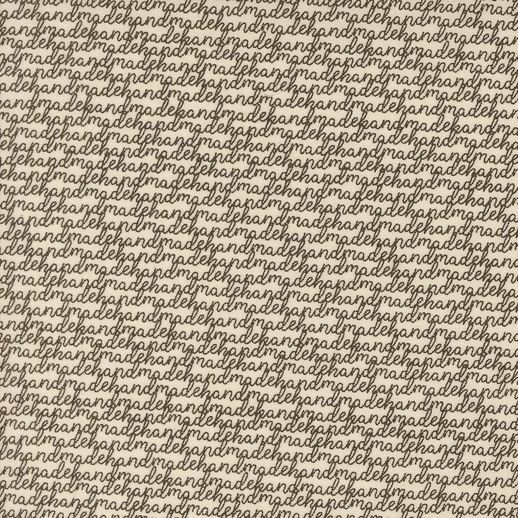 Handmade Text and Words in Porcelain Black from Threads by Sweetwater for Moda continuous cuts of Quilter's Cotton Fabric
