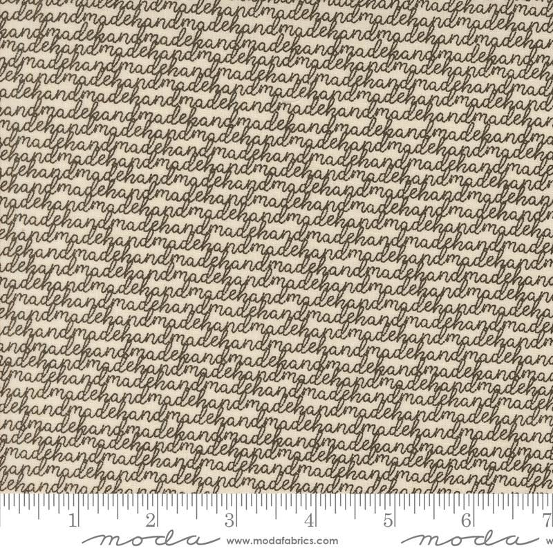 Handmade Text and Words in Porcelain Black from Threads by Sweetwater for Moda continuous cuts of Quilter's Cotton Fabric