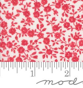Bloom Small Floral in Cream Red from the Summertime collection by Camille Roskelley for Moda continuous cuts of Quilter's Cotton