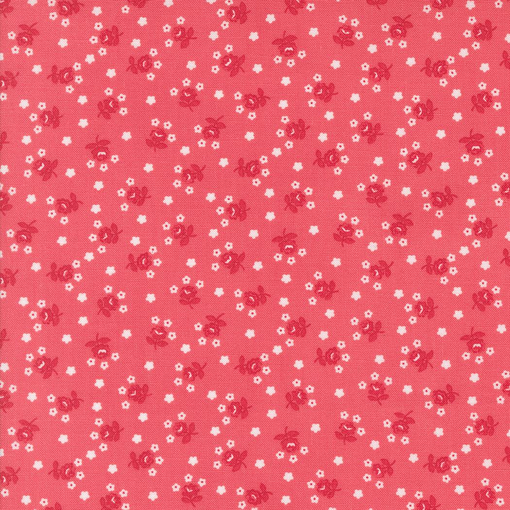 Fairground Small Floral in Dark Pink from the Summertime collection by Camille Roskelley for Moda continuous cuts of Quilter's Cotton