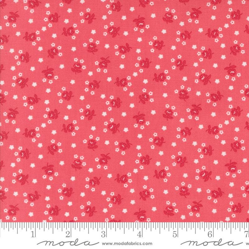 Fairground Small Floral in Dark Pink from the Summertime collection by Camille Roskelley for Moda continuous cuts of Quilter's Cotton