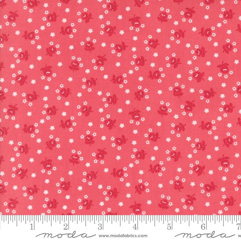 Fairground Small Floral in Dark Pink from the Summertime collection by Camille Roskelley for Moda continuous cuts of Quilter's Cotton