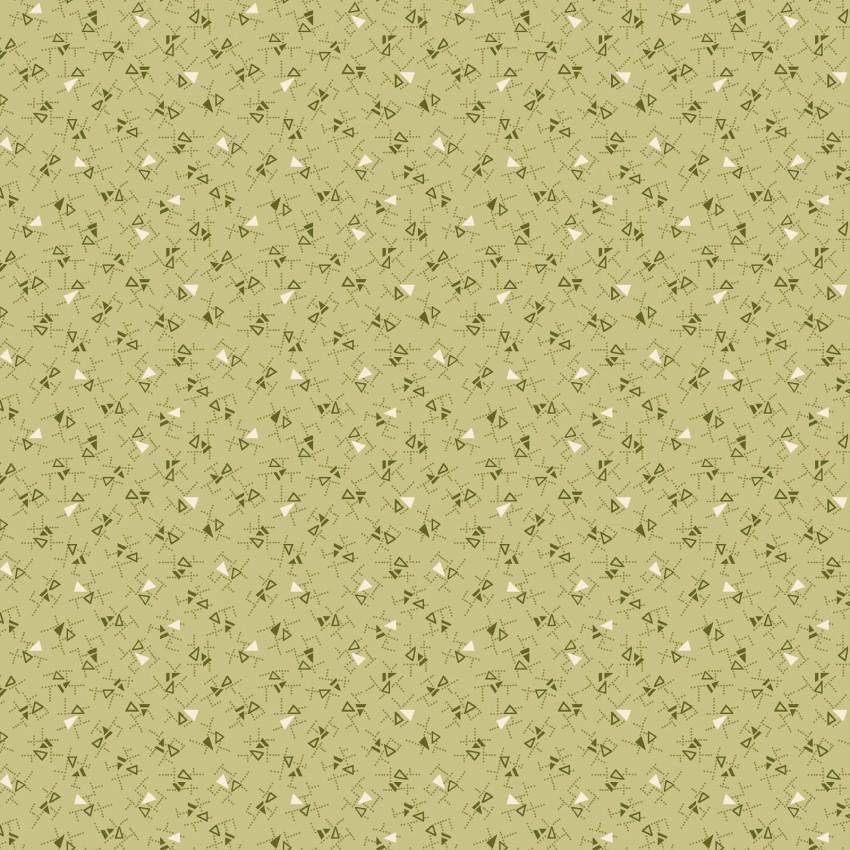 Angles in Green from Pansy For Your Thoughts by Hannah West for Henry Glass continuous cuts of Quilter's Cotton Fabric