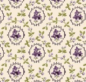 Flower Rings in Cream from Pansy For Your Thoughts by Hannah West for Henry Glass continuous cuts of Quilter's Cotton Fabric