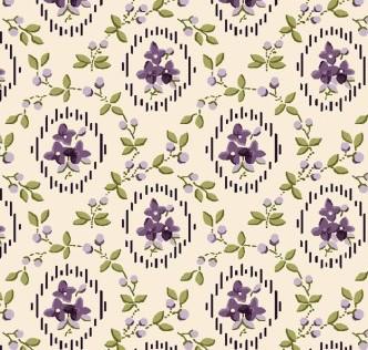 Flower Rings in Cream from Pansy For Your Thoughts by Hannah West for Henry Glass continuous cuts of Quilter's Cotton Fabric