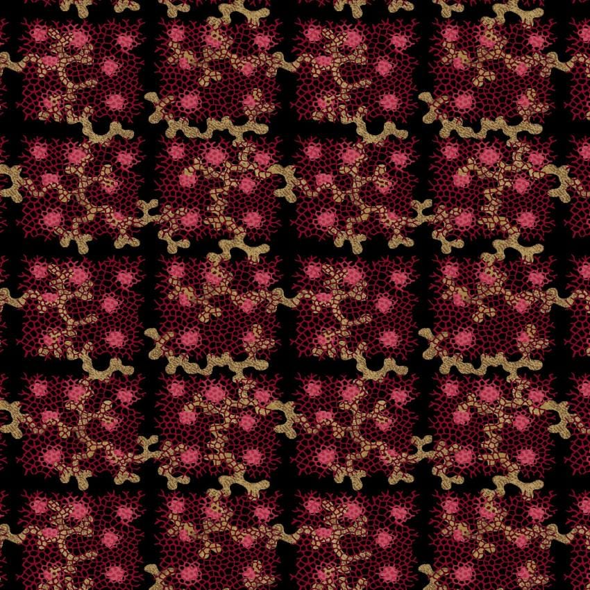 Coral Plaid from Mariakerke by Michelle Yeo for Henry Glass continuous cuts of Quilter's Cotton Fabric