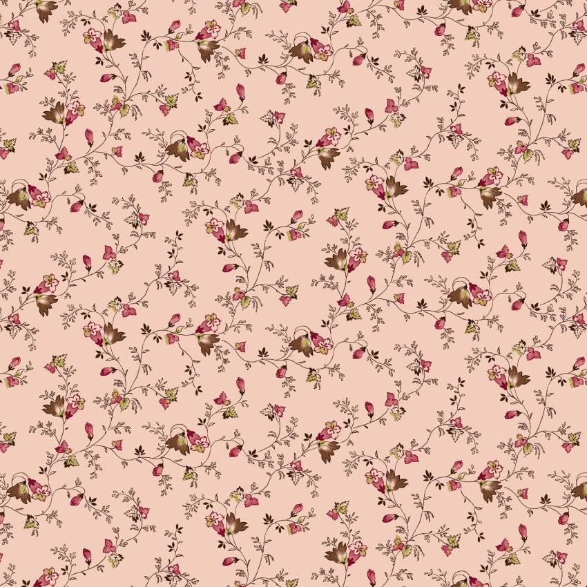 Dainty Vines in Light Pink from Mariakerke by Michelle Yeo for Henry Glass continuous cuts of Quilter's Cotton Fabric