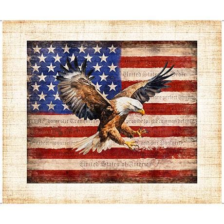 American Eagle Flag Panel from the Patriot collection by QT Fabrics Panel cuts of Quilter's Cotton Fabric