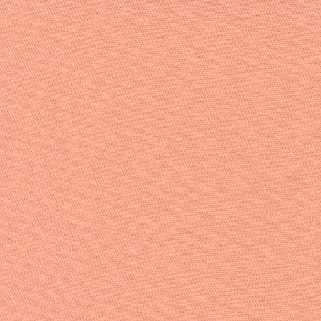 Bella Solids in Peach by Moda. Continuous cuts of Quilter's Cotton Fabric