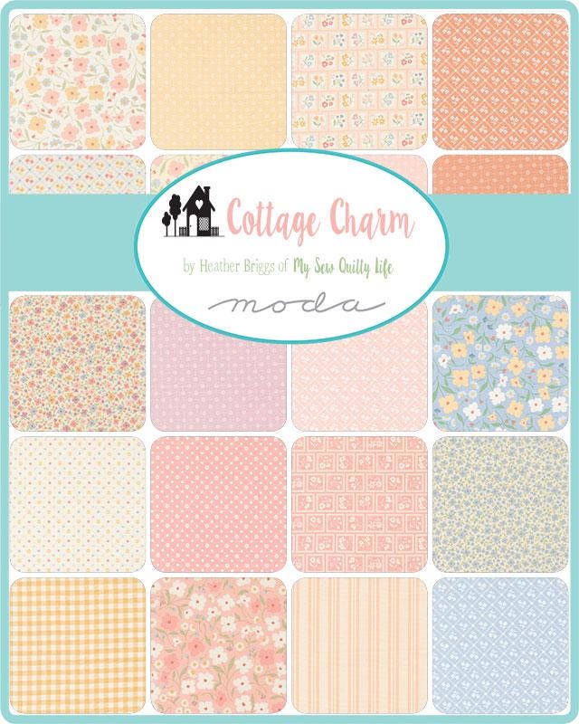 Dots Houses in Jovial from Cottage Charm by My Sew Quilty Life for Moda Continuous cuts of Quilter's Cotton Fabric