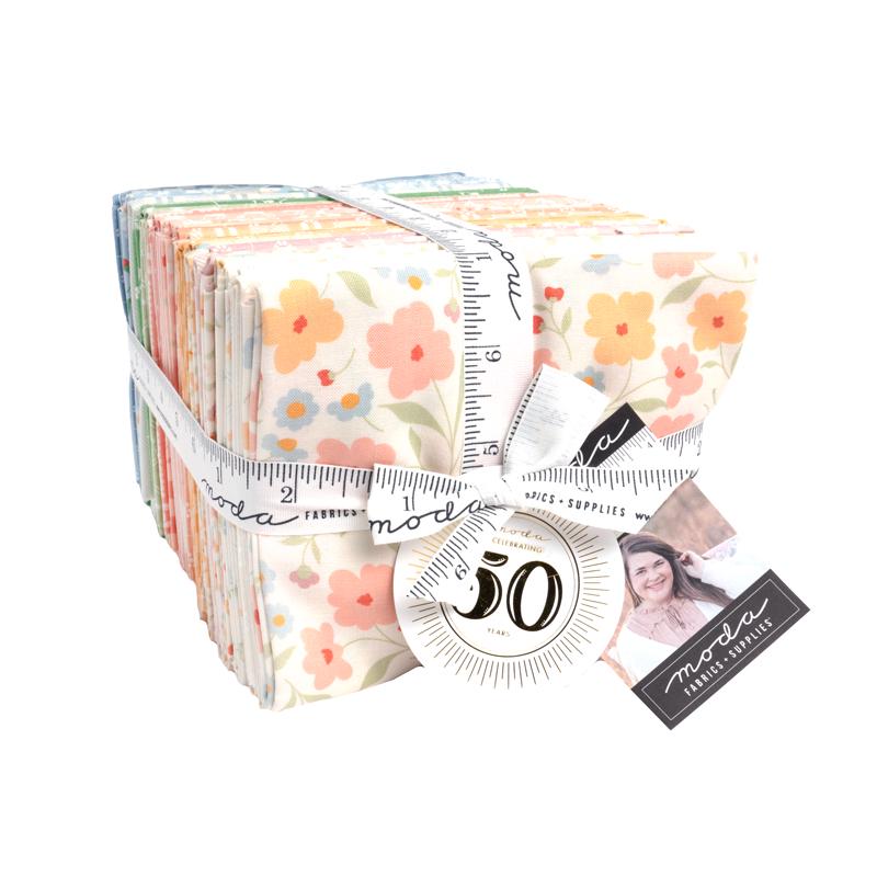 Cottage Charm by My Sew Quilty Life for Moda Quilter's Cotton Fat Quarter Bundle. 40 Fat Quarter yards of 18 inch x 21 inch rectangles