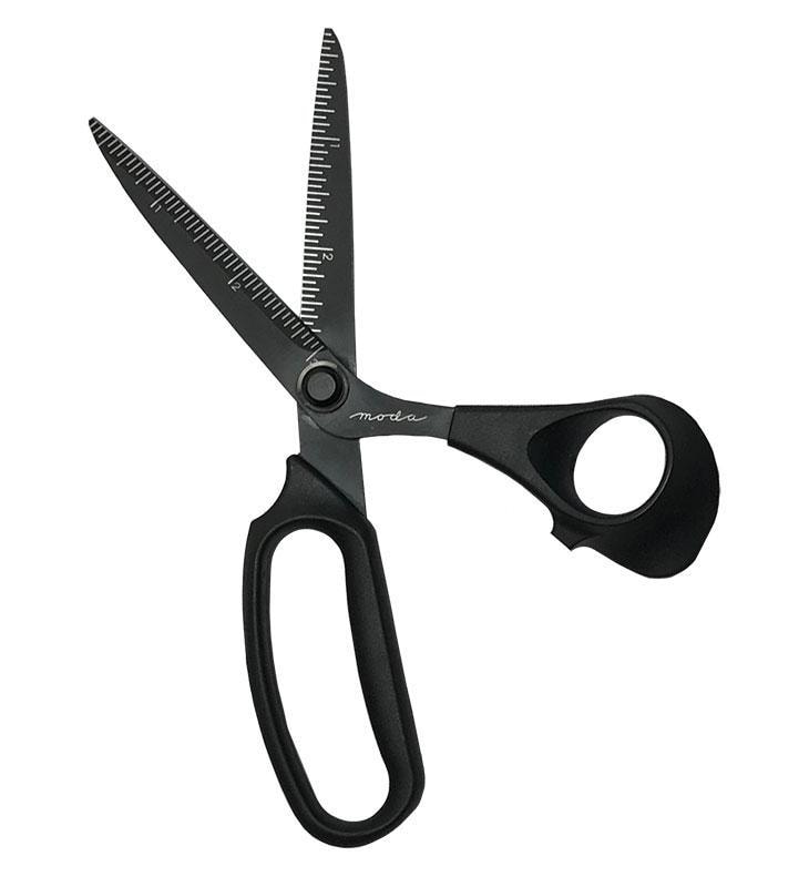 8 inch light weight scissors with comfort grip handles and ruler on nonstick Teflon coated blades. Teflon DressMaker Scissors 8 inch