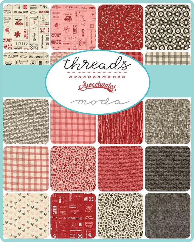 Stitched Up Stripes in Porcelain Multi from Threads by Sweetwater for Moda continuous cuts of Quilter's Cotton Fabric