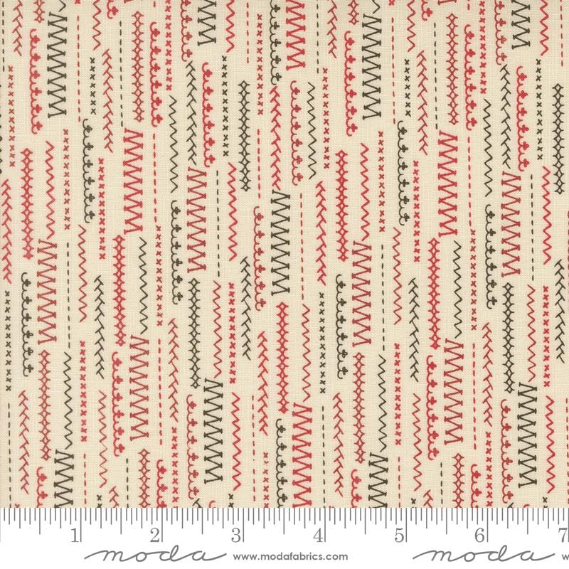 Stitched Up Stripes in Porcelain Multi from Threads by Sweetwater for Moda continuous cuts of Quilter's Cotton Fabric