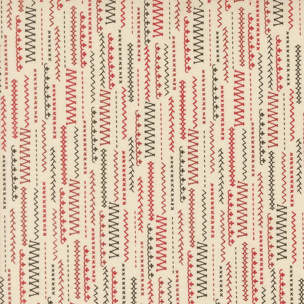Stitched Up Stripes in Porcelain Multi from Threads by Sweetwater for Moda continuous cuts of Quilter's Cotton Fabric