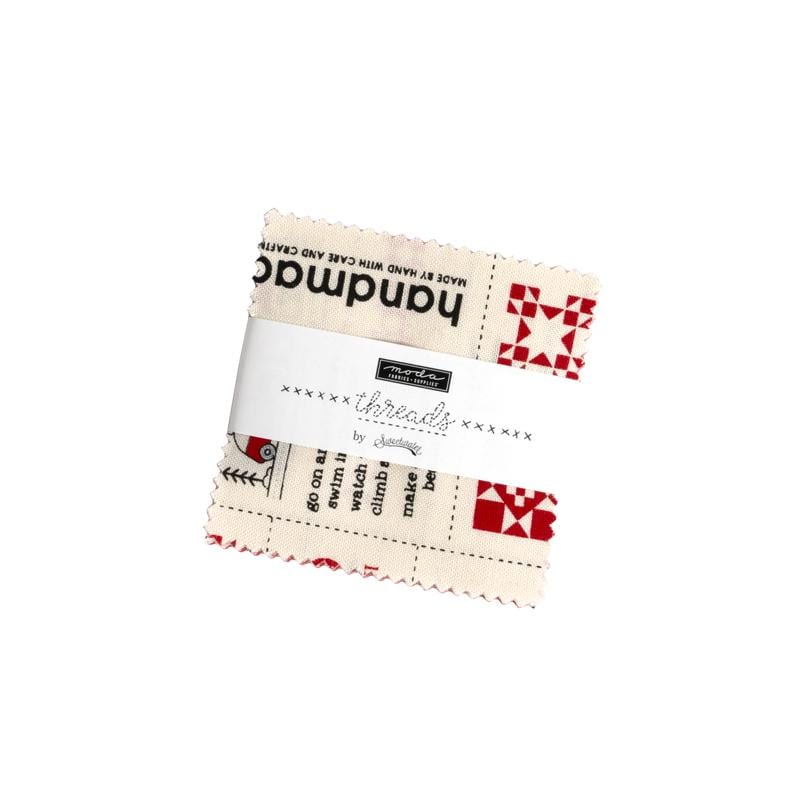 Threads by Sweetwater for Moda Fabrics. Quilter's Cotton Mini Charm Pack of 42 2.5 x 2.5 inch squares