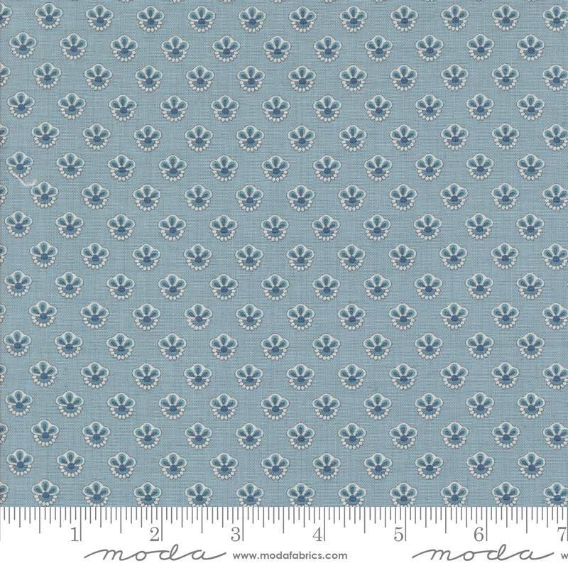 Campanule Blenders in French Blue from Sacre Bleu by French General for Moda. Continuous cuts of Quilter's Cotton Fabric