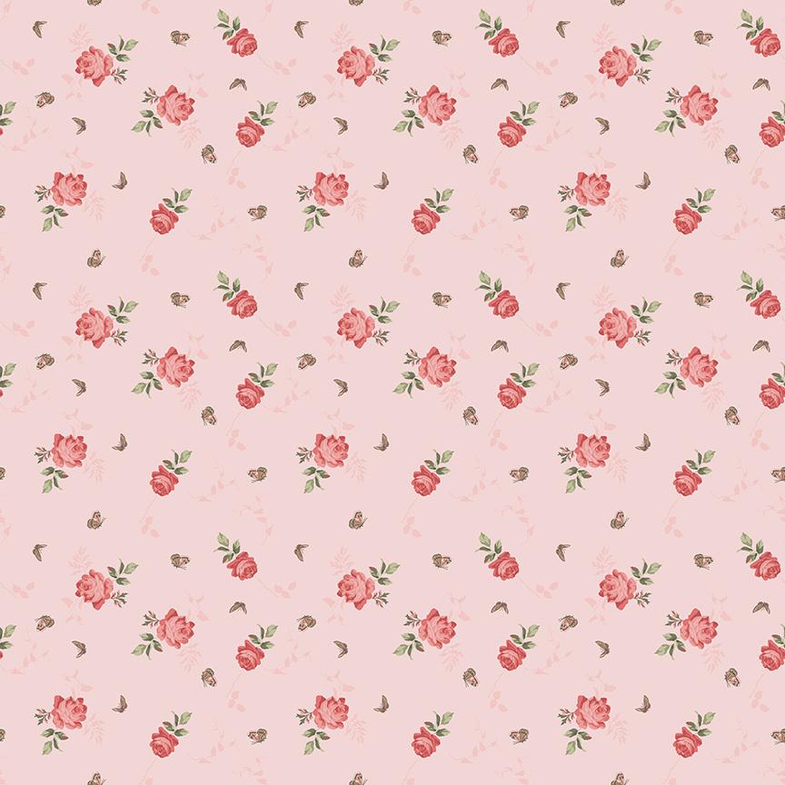 Anne of Green Gables Roses in Pink by Riley Blake Designs. Continuous Cuts of Quilter's Cotton fabric Official Licensed product