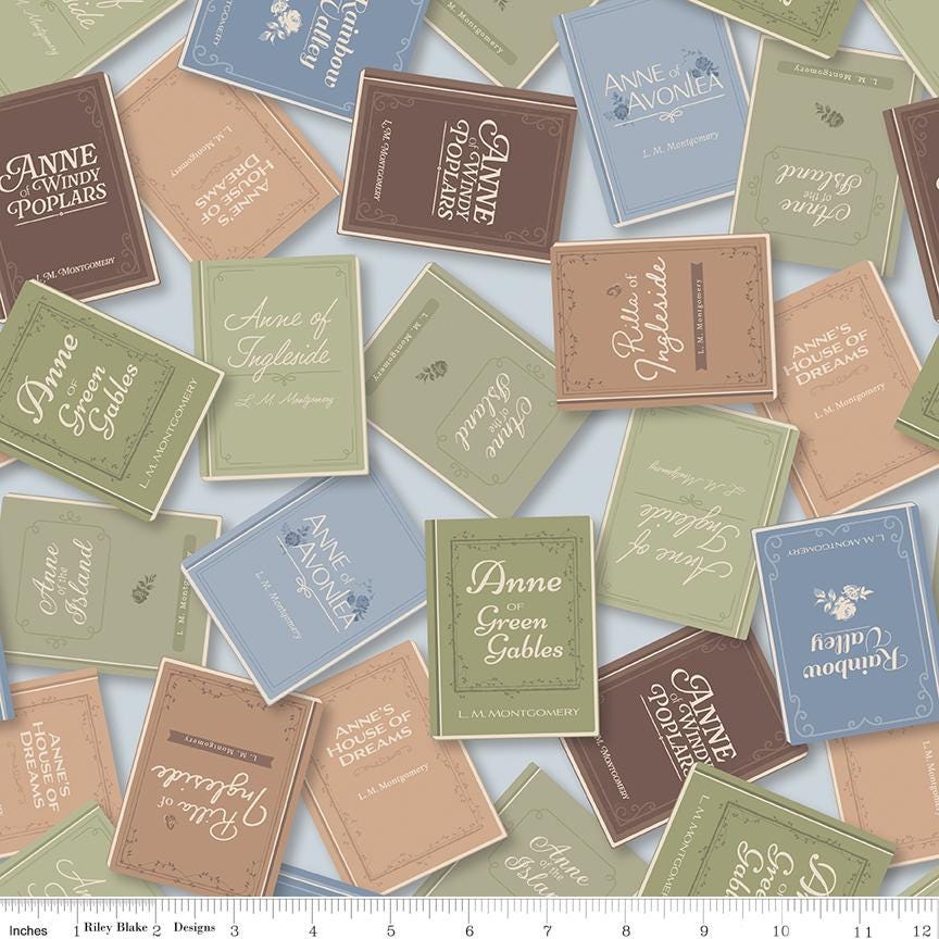 Anne of Green Gables by Riley Blake Designs. Quilter's Cotton Fat Quarter Bundle. 23 18 inch x 22 inch squares Official licensed product
