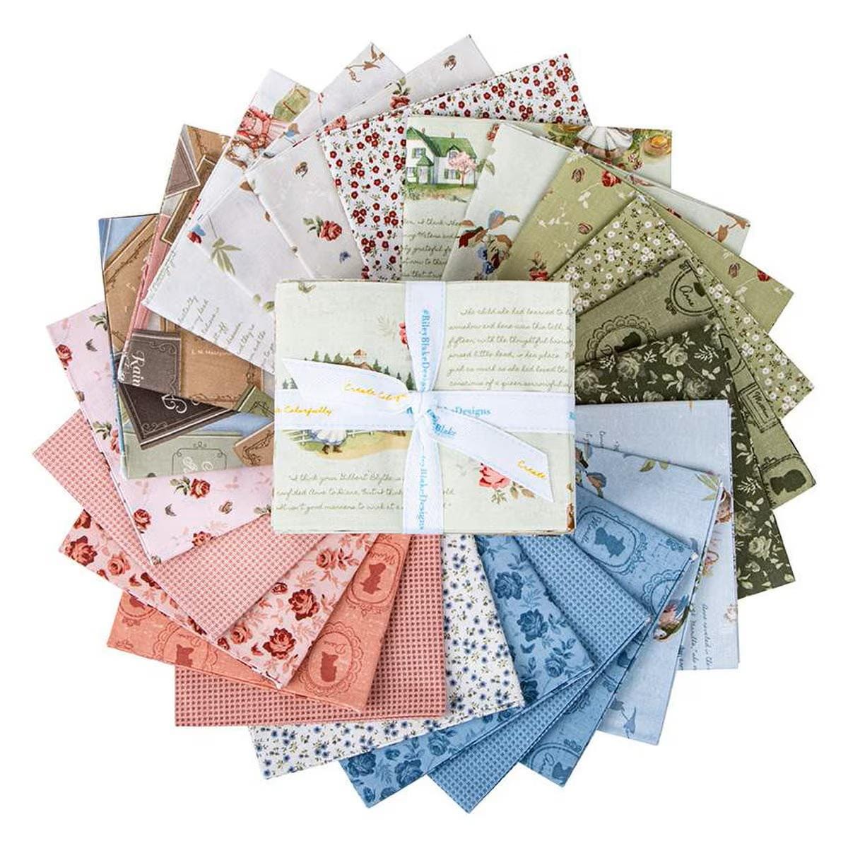 Anne of Green Gables by Riley Blake Designs. Quilter's Cotton Fat Quarter Bundle. 23 18 inch x 22 inch squares Official licensed product