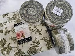 3 Sisters Favorites Vintage Linens Meadow Greens for Moda Fabrics. Quilter's Cotton Strips 40 piece collection of 2.5 inch by 44 inch strips