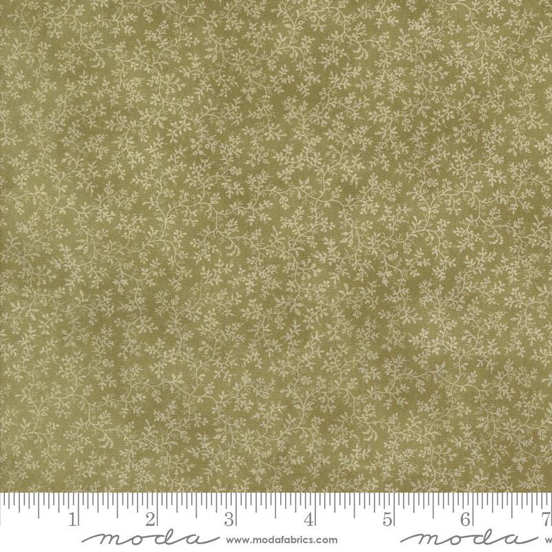 3 Sisters Favorites Vintage Linens Meadow Greens Poetic Vines Blenders in Rosemary for Moda. Continuous cuts of Quilter's Cotton