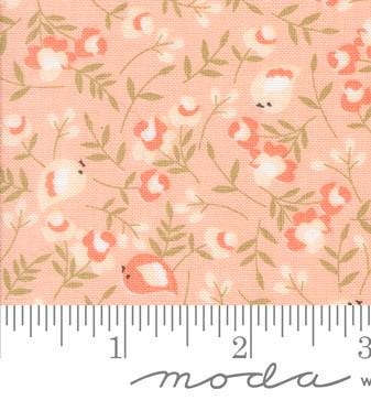 Songbird Florals Birds in Bubble Gum from the Abloom Collection by Corey Yoder for Moda. Continuous cuts of Quilter's Cotton Fabric