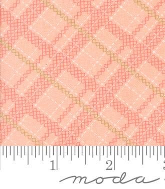 Stitched Plaid Checks &and Plaids in Bubble Gum from the Abloom by Corey Yoder for Moda. Continuous cuts of Quilter's Cotton Fabric